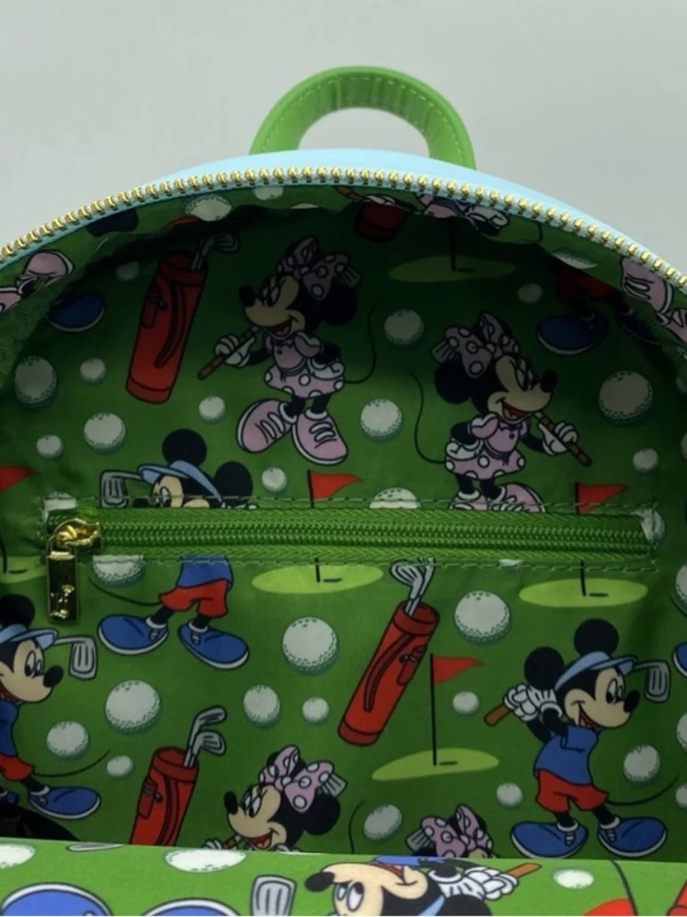 NWT MINNIE AND MICKEY GOLFING LOUNGEFLY BACKPACK